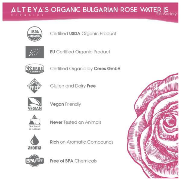 Alteya Organics Organic Bulgarian Rose Water 500ml - Image 5