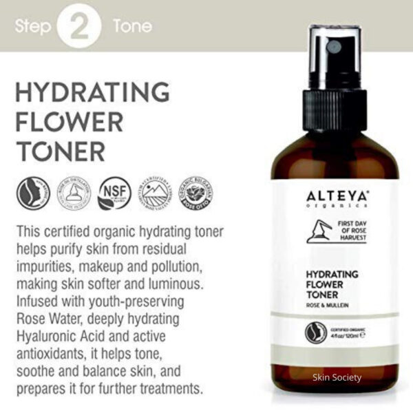 Alteya Organics Rose And Mullein Hydrating Flower Toner 120ml - Image 3