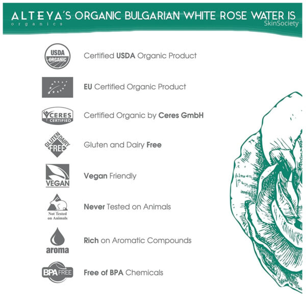 Alteya Organics White Rose Water 500ml - Image 4