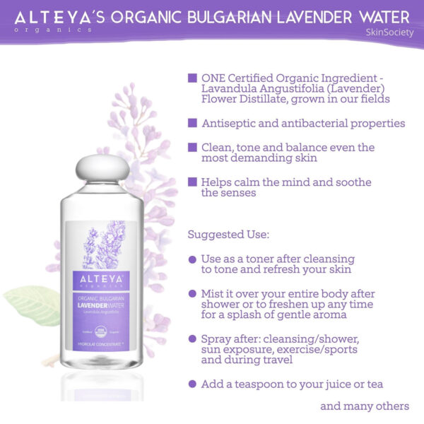 Alteya Organics Lavender Water 500ml - Image 2