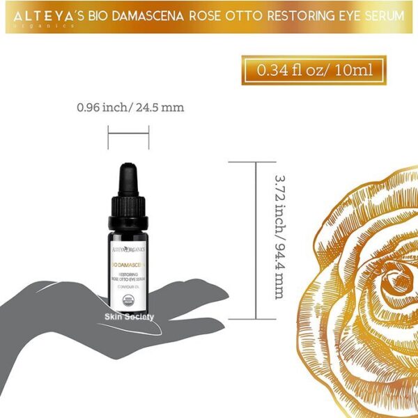 Alteya Organics Rose Otto Restoring Eye Serum 10ml - Image 4