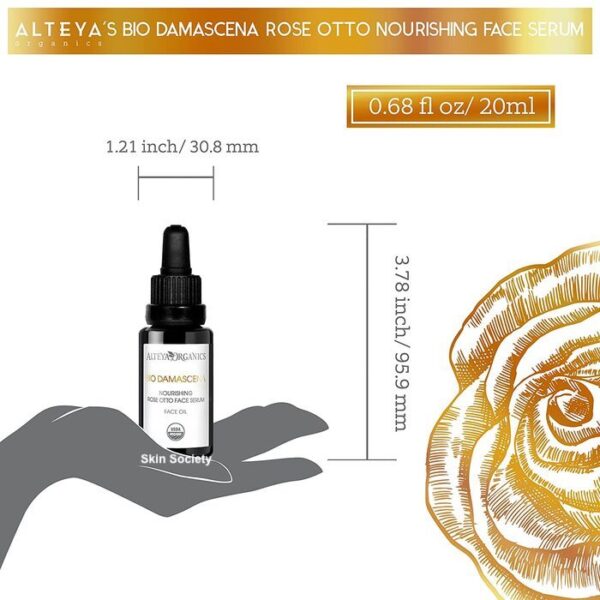 Alteya Organics Rose Otto Nourishing Face Serum Bio Damascena  20ml - Image 4