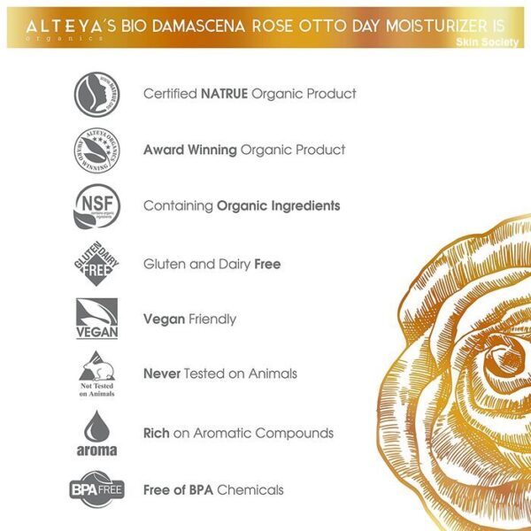 Alteya Organics Rose Otto Day Moisturizer Bio Damascena 50ml - Image 4