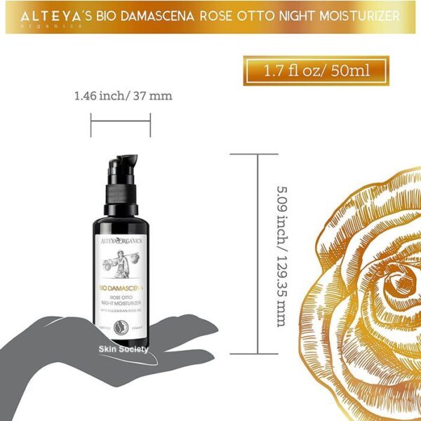 Alteya Organics Rose Otto Night Moisturizer Bio Damascena 50ml - Image 4