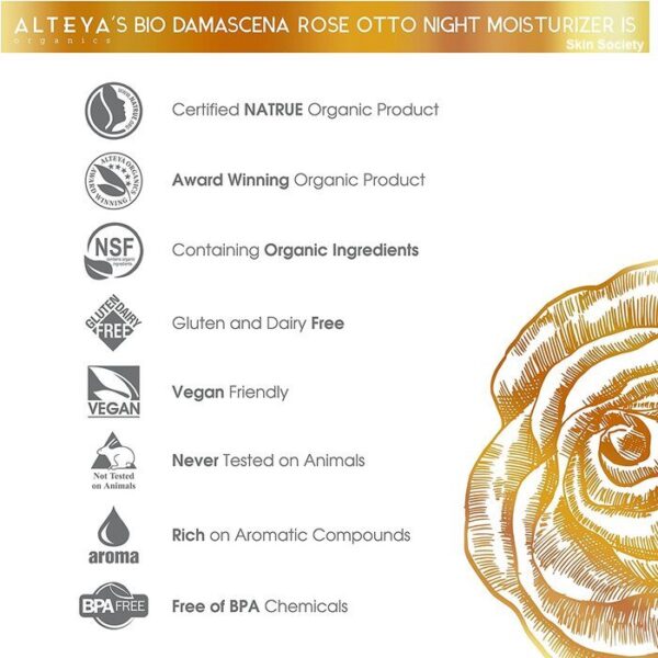 Alteya Organics Rose Otto Night Moisturizer Bio Damascena 50ml - Image 5