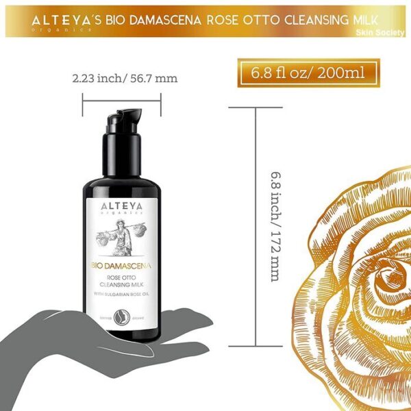 Alteya Organics Organic Rose Otto Cleansing Milk Bio Damascena 200ml - Image 6