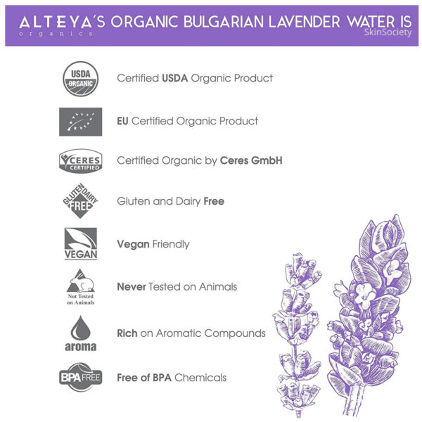 Alteya Organics Lavender Water 500ml - Image 5