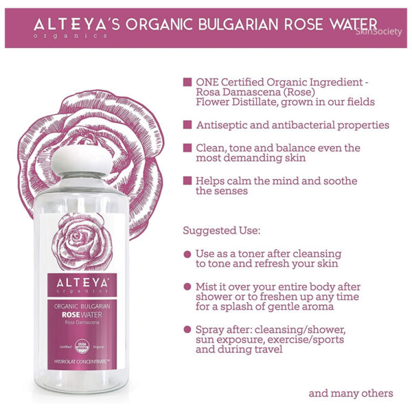 Alteya Organics Organic Bulgarian Rose Water 500ml - Image 2