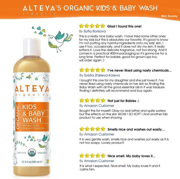 Alteya Organics Organic Baby Wash 400ml - Image 2