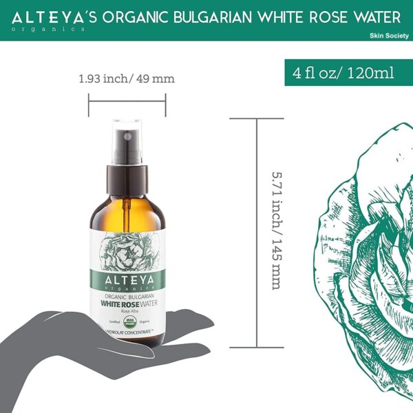 Alteya Organics Organic White Rosewater 120ml - Image 4