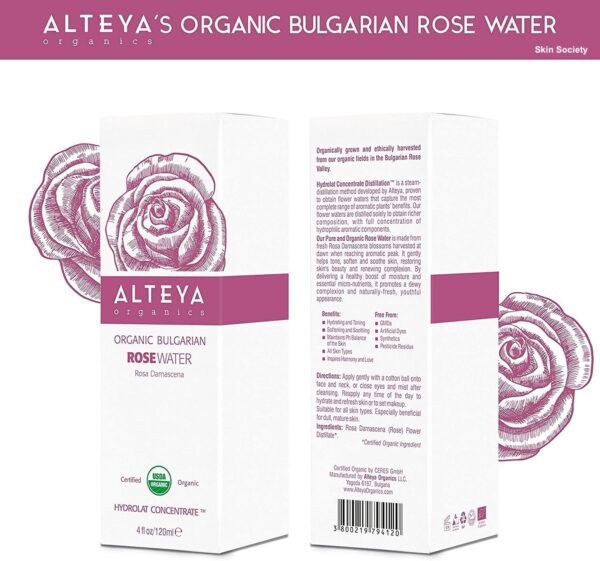 Alteya Organics Organic Bulgarian Rosewater 120ml - Image 2