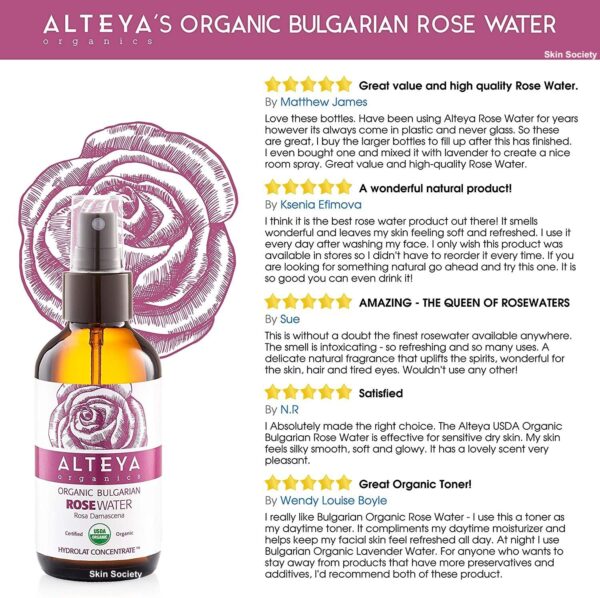 Alteya Organics Organic Bulgarian Rosewater 120ml - Image 3