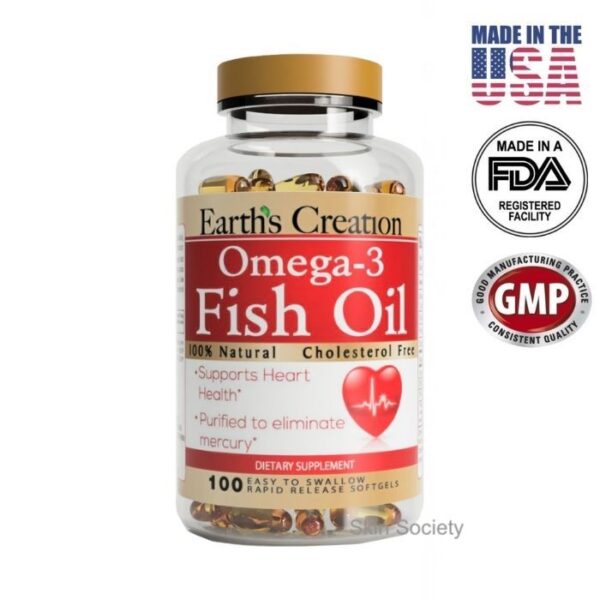 Earth’s Creation Omega 3-1000mg Cholesterol Free 100 Softgels