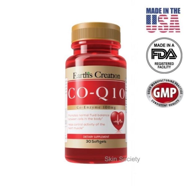 Earth’s Creation Co-Enzyme Q10 100mg 30 Softgels