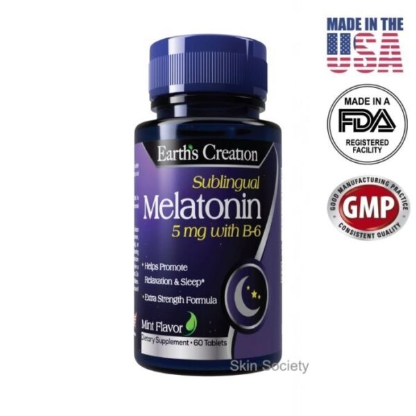 Earth’s Creation Melatonin 5mg with Vitamin B6 60 Tablets