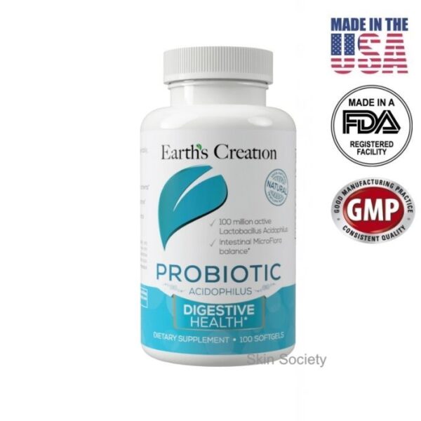 Earth’s Creation Acidophilus Probiotic Digestive Health 100 Softgels